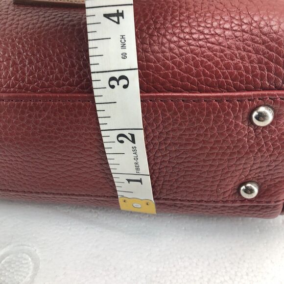 Vintage Dooney & Bourke Genuine Pebbled Leather Red Adj tote Crossbody Bag - Picture 14 of 15